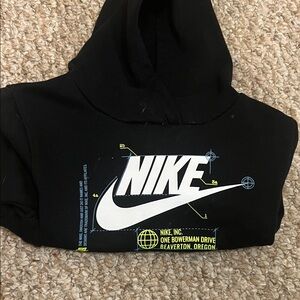 Nike Kids Black Hoodie with Graphic Print